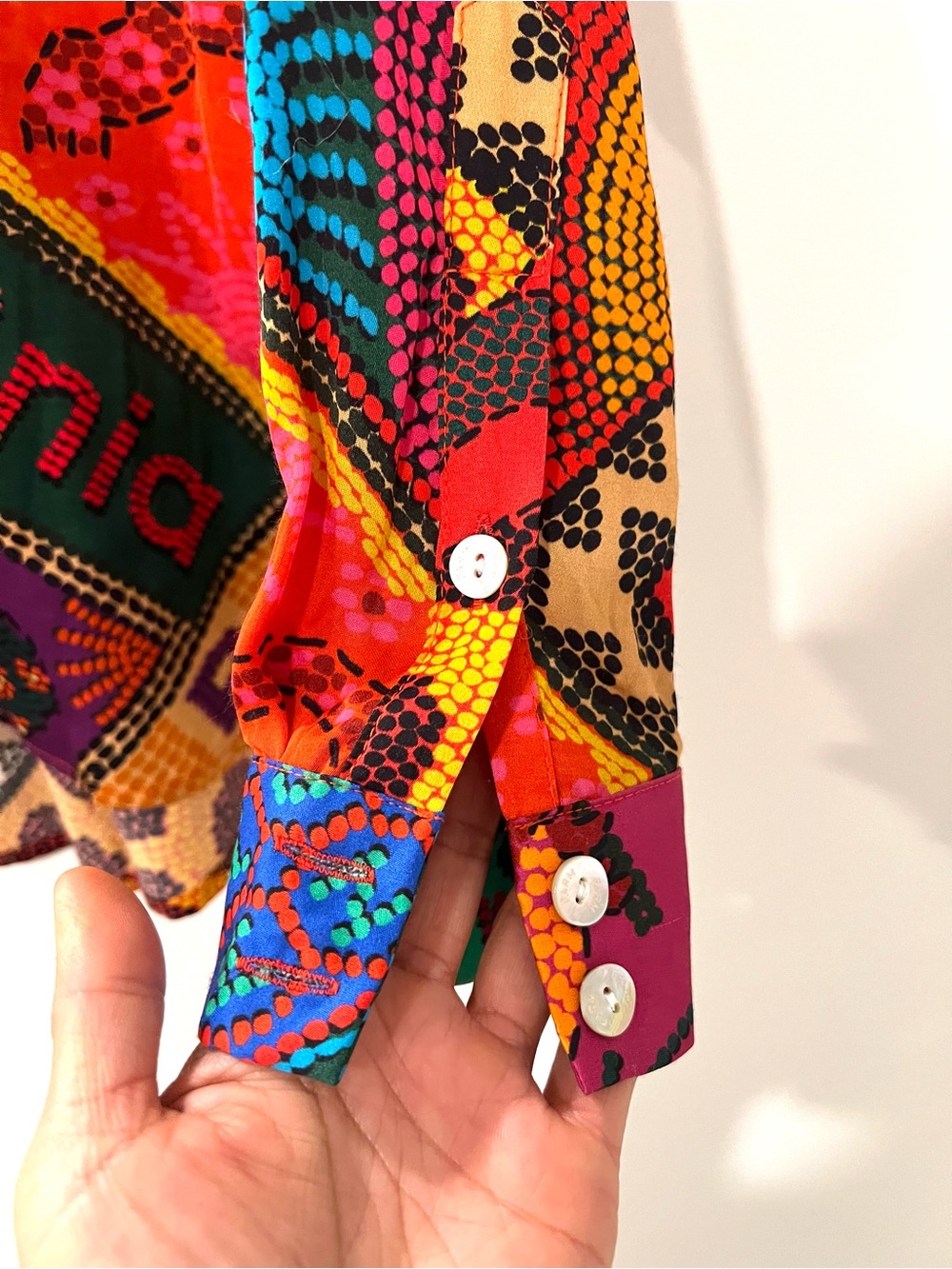 Farm Rio Multicolor Patchwork Print Shirt - Picture 3 of 5